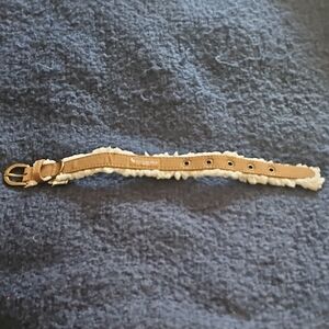 Koolaburra Tan Dog Collar with Cream Lining